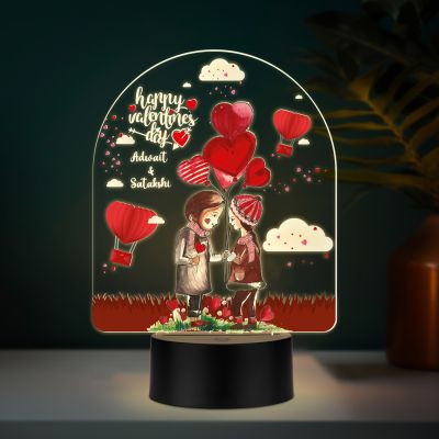 Personalized Valentine LED Lamp with Custom Name Warm White Romantic Night Light Valentine Gift for Couples Couple Night Light Frame Lamp